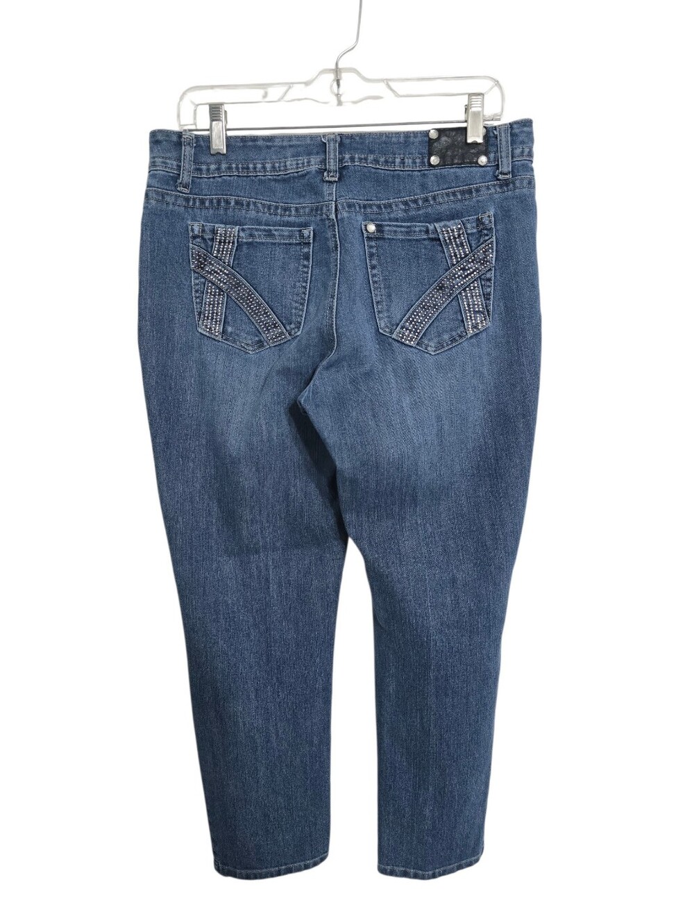 Style & Co Studded Jeans 10P Rhinestone Stretch Denim Y2K Cyber Grunge Western